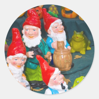 Sticker Rond Gnome de jardin
