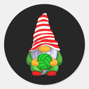Sticker Rond Gnome de volleyball Noël drôle Famille Matchi