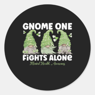 Sticker Rond Gnome One combat seul la santé mentale