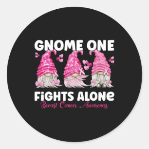 Sticker Rond Gnome One combat seul Pink Breast Cancer Awards