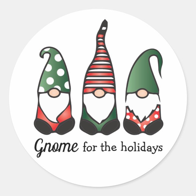 Sticker Rond Gnome pour les Holidays (Devant)