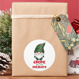 Sticker Rond Gnome Pour Les Vacances Drôle & Adorable Noël