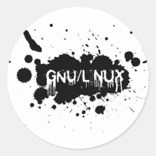 Sticker Rond Gnous/Linux Slash