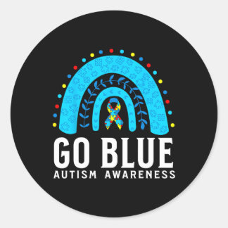Sticker Rond Go Blue Sensibilisation sur l'autisme Support Cade
