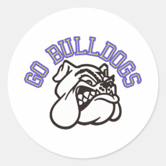 Sticker Rond Go Bulldogs (avec bordure)