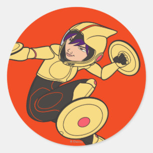 Sticker Rond Go Go Go Tomago Jaune