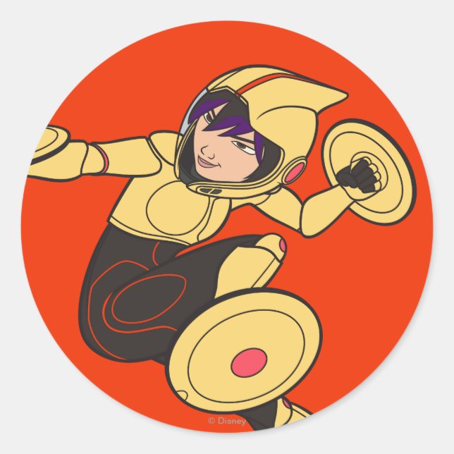Sticker Rond Go Go Go Tomago Jaune (Devant)