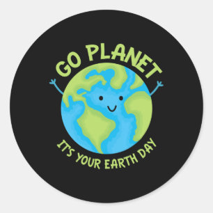 Sticker Rond Go Planet Son Anniversaire Kawaii Cute Jour des te