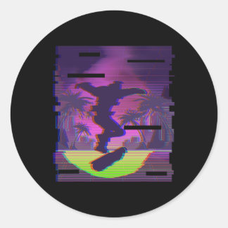 Sticker Rond Go Skateboarding And Do Cool Tricks 