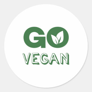 Sticker Rond Go Vegan Plante Nutrition Veganism