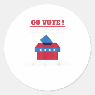 Sticker Rond Go Vote Faire une différence San Diego Califo