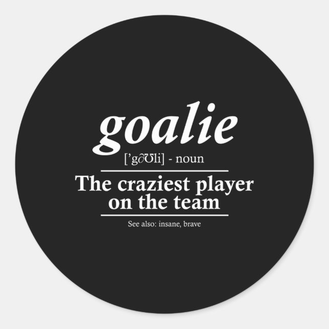 Sticker Rond Goalie Gear Goalkeeper Définition Football Hockey (Devant)