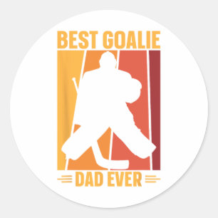 Sticker Rond Goalie Papa Hockey sur glace Joueur de hockey de h