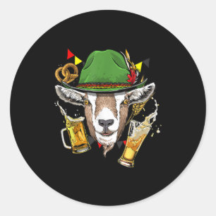 Sticker Rond Goat Oktoberfest Lederhosen Costume Gift