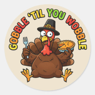 Sticker Rond Gobble 'Til You Wobble