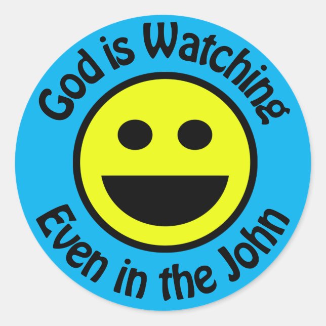 Sticker Rond God is Watching (Devant)