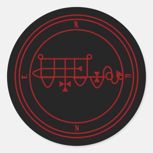 Sticker Rond Goetic Sigil of Bune (Bim) (Devant)