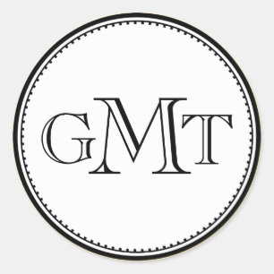 Sticker Rond Gold 3 lettre initiale monogramme d'élégance royal