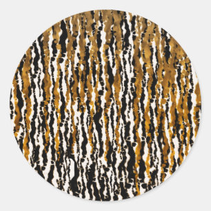 Sticker Rond Gold & Black Modern Safari Pluie Jungle Glam Party