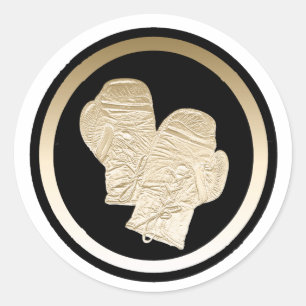 STICKER ROND GOLD BOXING GLOVES