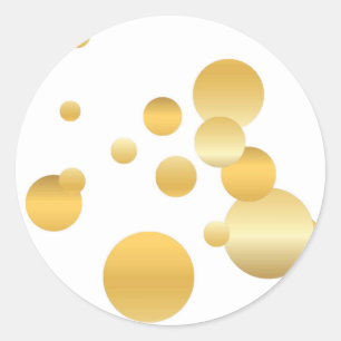 Sticker Rond Gold Confetti Blank Modèle Élégant moderne