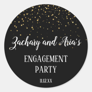 Sticker Rond Gold Confetti sur l'enveloppe de Black Engagement 