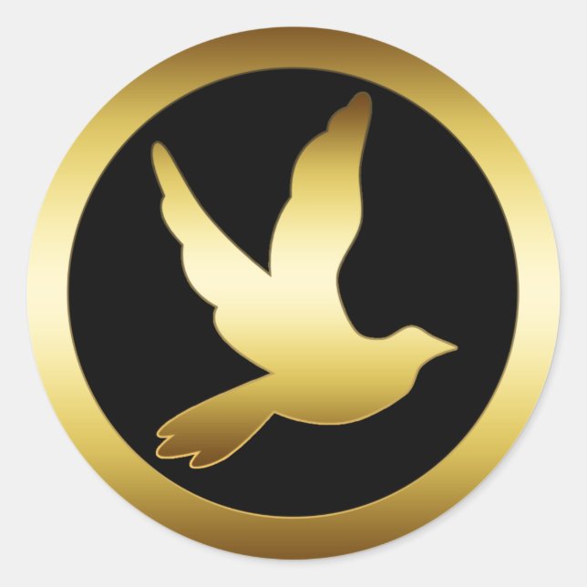 STICKER ROND GOLD DOVE (Devant)