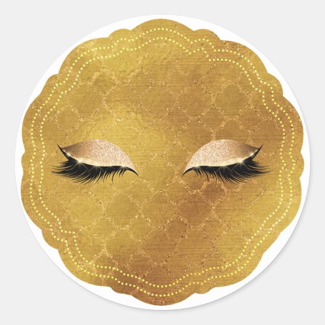 Sticker Rond Gold Eye maquillage cils cils Lashes Beauty Party (Devant)