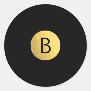 Sticker Rond Gold Foil Modern Monogram Chic