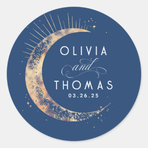 Sticker Rond Gold Foil Stars Mystical Celestin Mariage