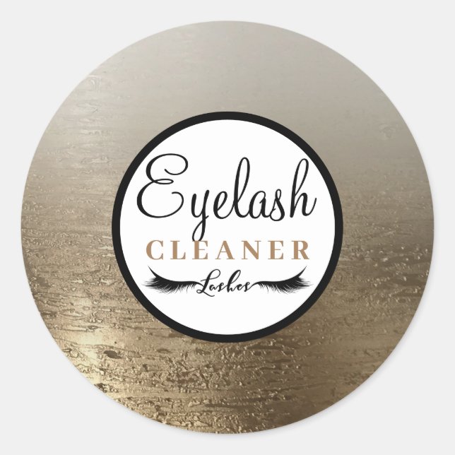 Sticker Rond Gold Glam Beauty Maquillage Eyelash Nettoyeur de l (Devant)