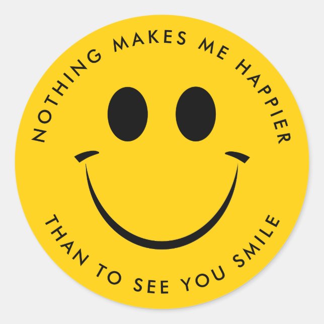 Sticker Rond Gold Happy Face Personnalisé (Devant)