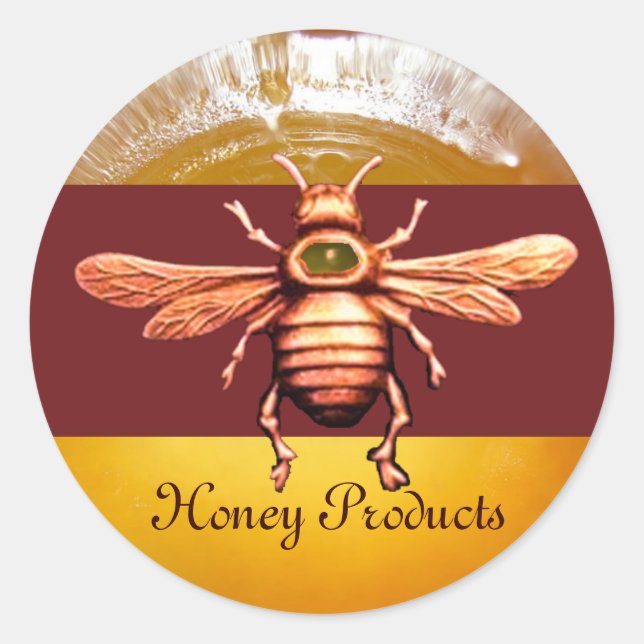 STICKER ROND GOLD HONEY BEE / BEEKEEPER BEEKEEPER (Devant)