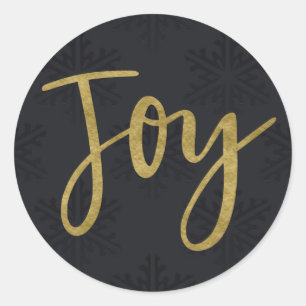 Sticker Rond Gold JOY Vacances Modernes Hiver Flammes de neige 