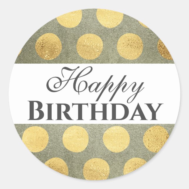 Sticker Rond Gold Joyeux anniversaire (Devant)