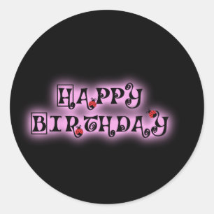 Sticker Rond Gold Joyeux anniversaire
