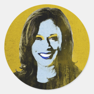 Sticker Rond Gold Kamala Harris Pop Art