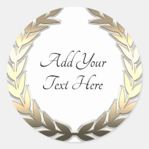 Sticker rond Gold Laurel Wreath Classic