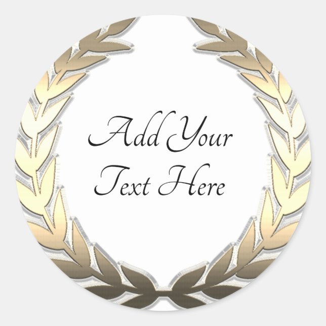 Sticker rond Gold Laurel Wreath Classic (Devant)