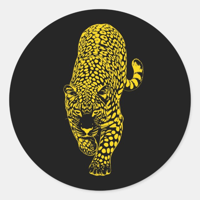 Sticker Rond Gold Leopard Cheetah (Devant)