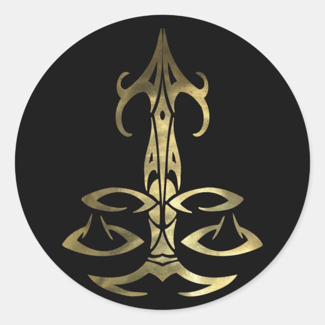 Sticker Rond Gold Libra Scales Round (Devant)