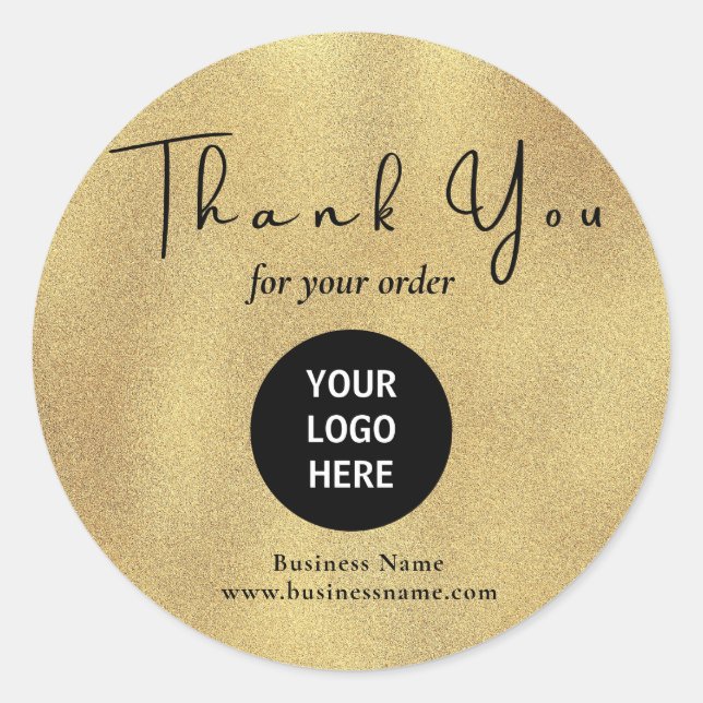 Sticker Rond Gold Logo Business Merci (Devant)
