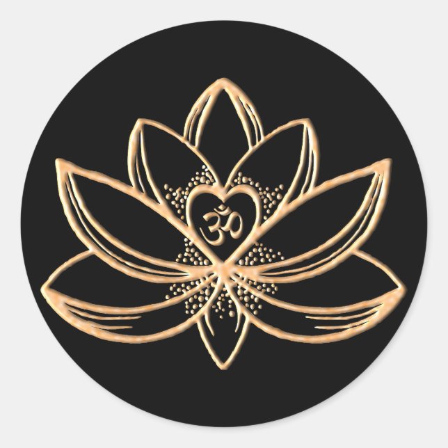 Sticker Rond Gold Lotus  (Devant)