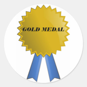 STICKER ROND GOLD MEDAL
