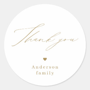 Sticker Rond Gold minimaliste élégant script merci