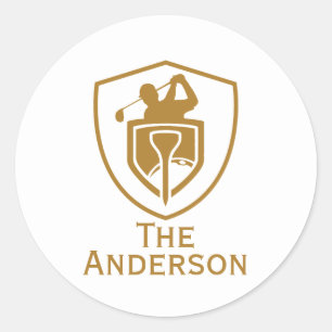 Sticker Rond Gold Modern Golf