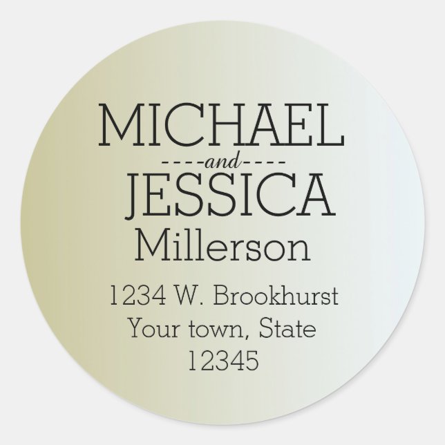 Sticker Rond Gold Sunrise Adresse personnalisée (Devant)