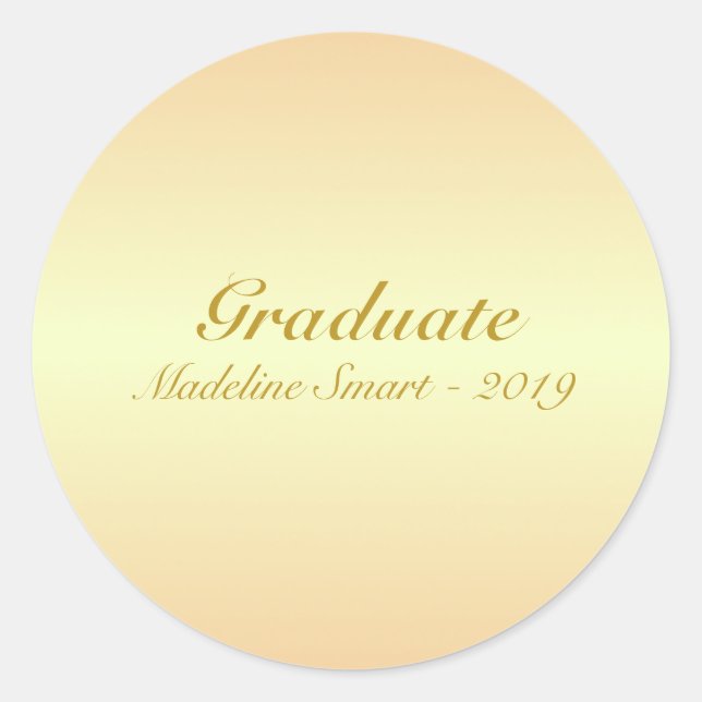 Sticker Rond Golden Brown Shades Graduatiation (Devant)