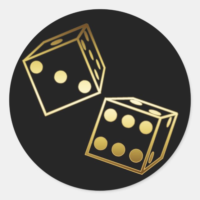 STICKER ROND GOLDEN DICE (Devant)