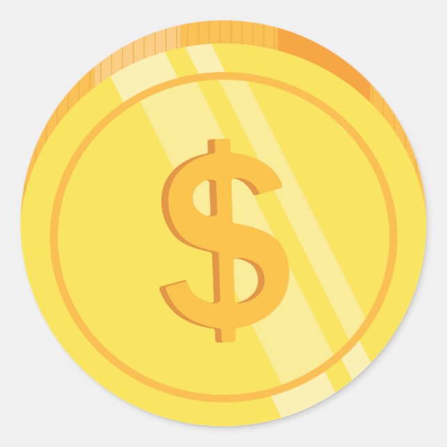 Sticker Rond Golden Dollar Coins (Devant)